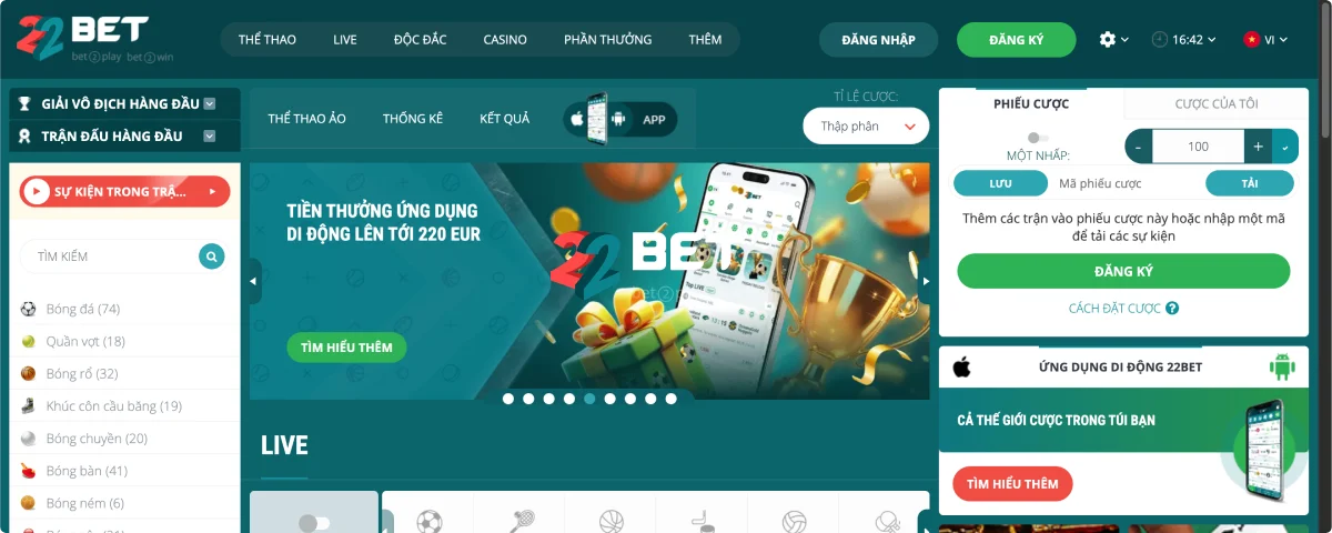 22Bet Cá Cược Thể Thao Và Sòng Bạc 22Bet Cá Cược Thể Thao Và Sòng Bạc